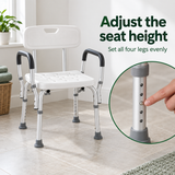 Chair leg height adjustment detail